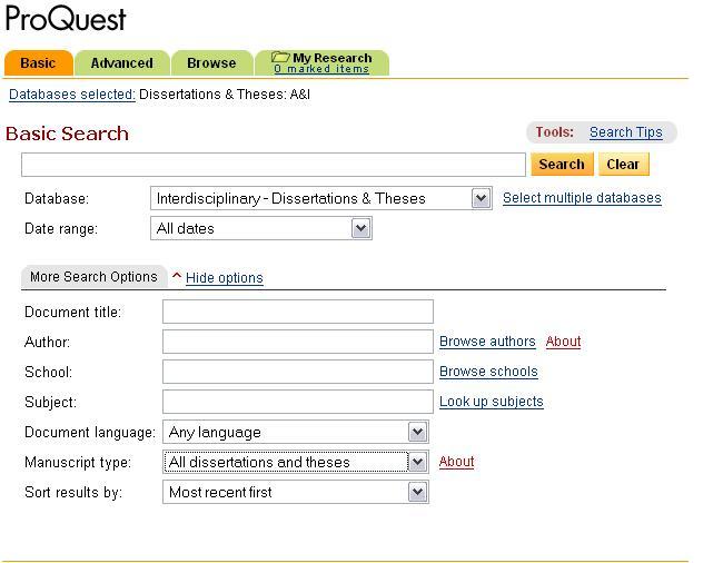 proquest thesis and dissertation database